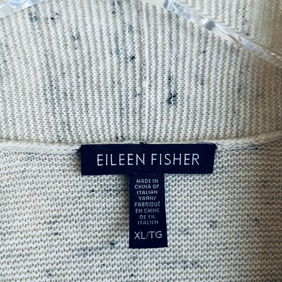Eileen Fisher Cascading Cardigan XL Cream Organic Cotton Wool Lagenlook Capsule - Picture 3 of 7